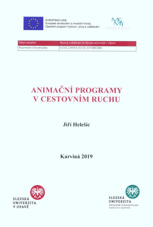 Animační programy v cestovním ruchu : distanční studijní text