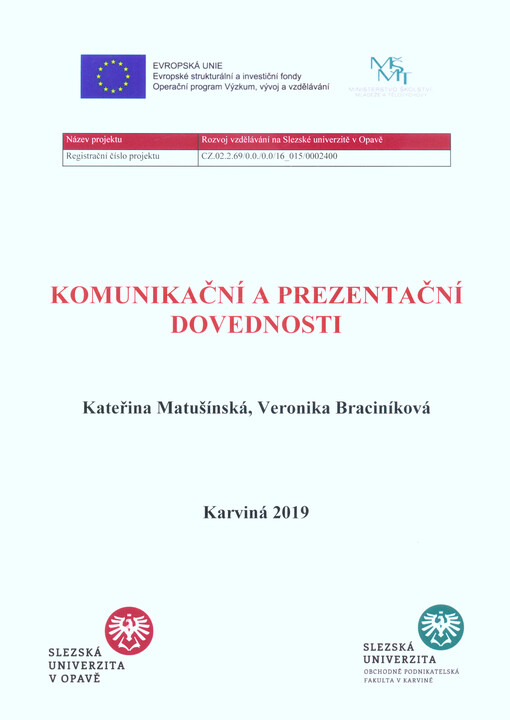 Komunikační a prezentační dovednosti : distanční studijní text