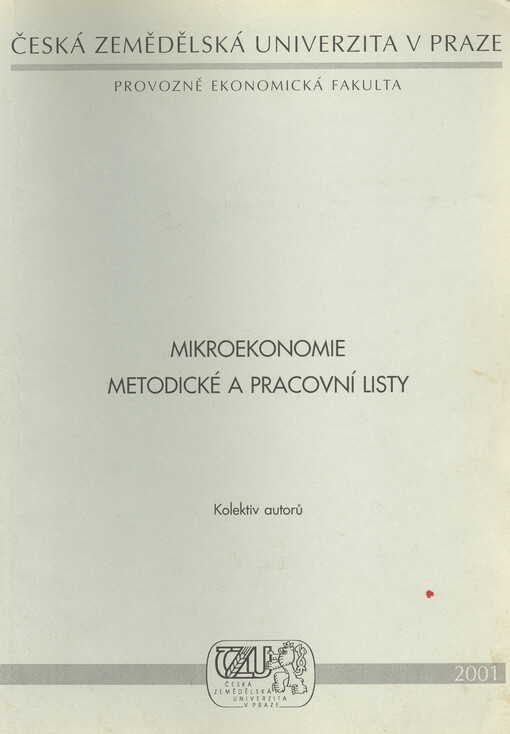 Mikroekonomie : metodické a pracovní listy