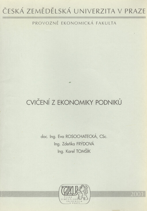 Cvičení z ekonomiky podniků