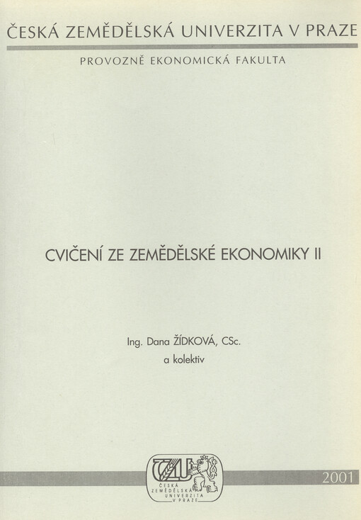 Cvičení ze zemědělské ekonomiky II