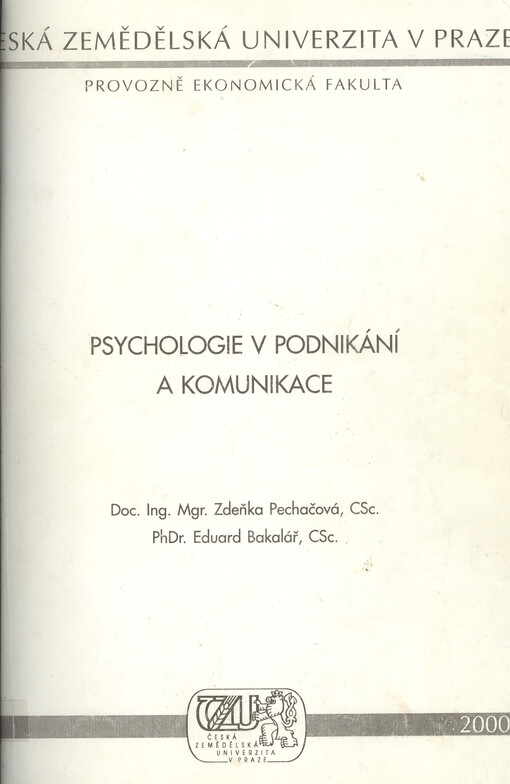 Psychologie v podnikání a komunikace