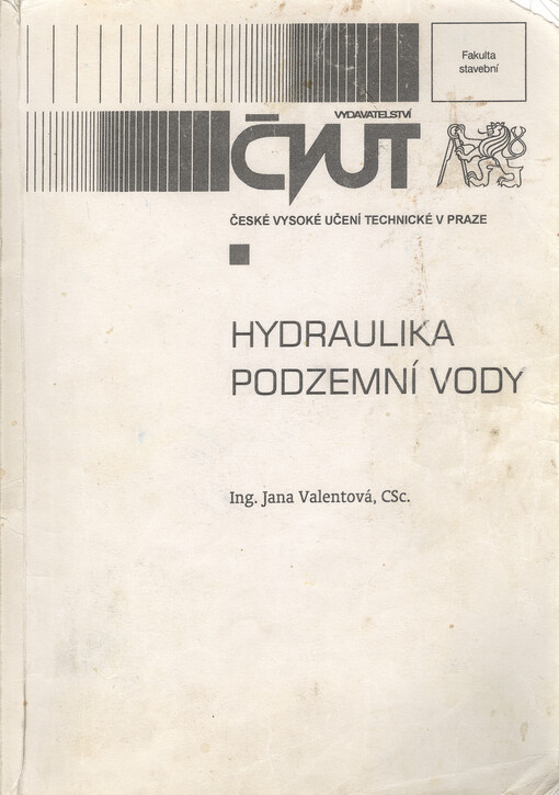 
  Hydraulika podzemní vody
  