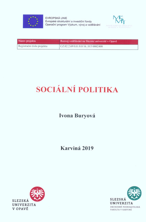 Sociální politika : distanční studijní text
