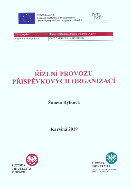 Řízení provozu příspěvkových organizací