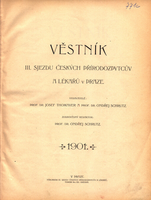 Věstník III. sjezdu českých přírodozpytcův a lékařů v Praze