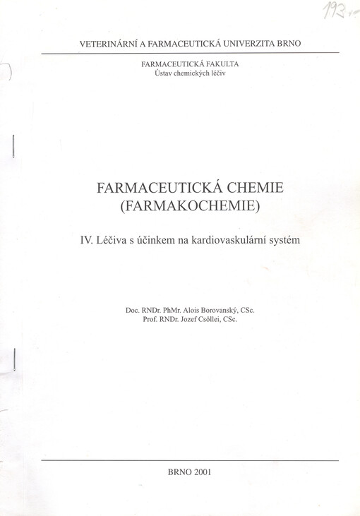 Farmaceutická chemie: farmakochemie