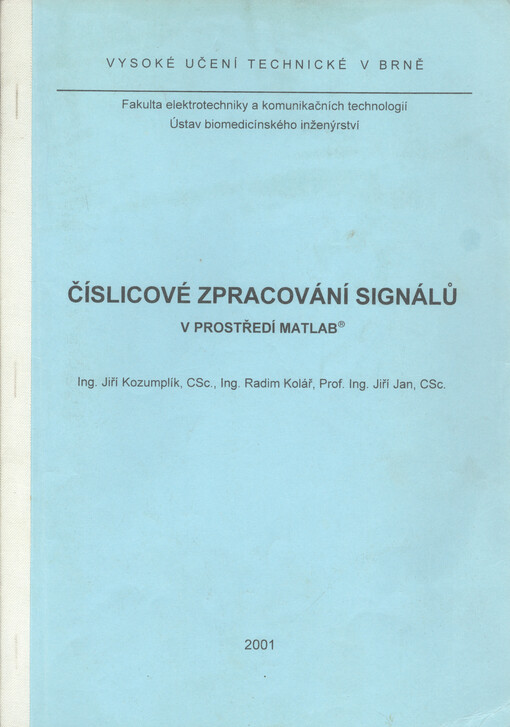 Číslicové zpracování signálů v prostředí Matlab
