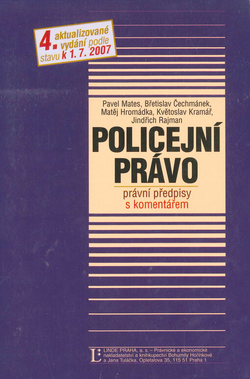 Policejní právo : právní předpisy s komentářem