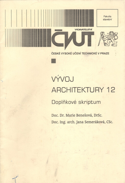 Vývoj architektury 12 :doplňkové skriptum