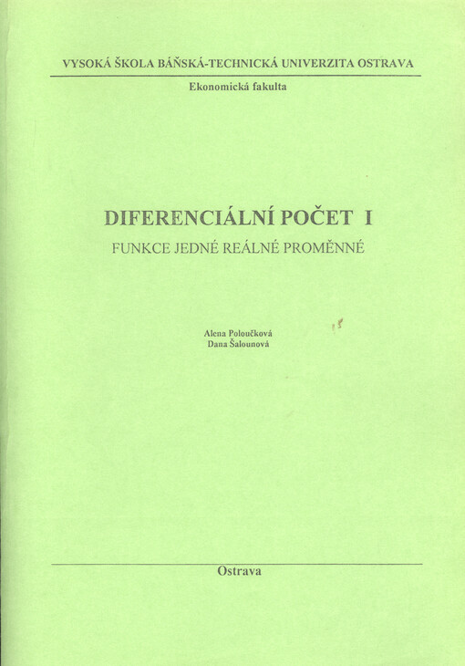 Diferenciální počet I. Funkce jedné reálné proměnné