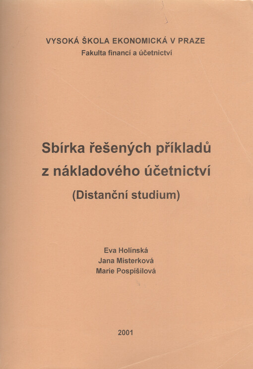 Sbírka řešených příkladů z nákladového účetnictví