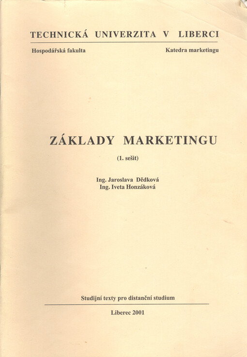 Základy marketingu. (1. sešit)