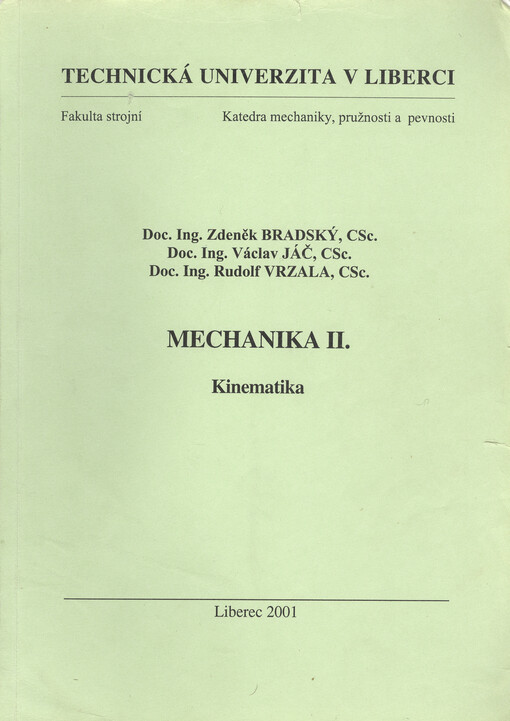 Mechanika II. : kinematika