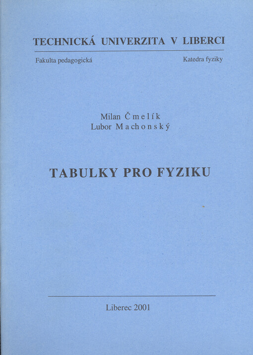 Tabulky pro fyziku