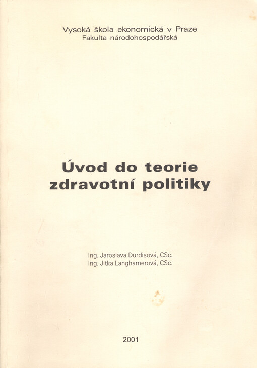 Úvod do teorie zdravotní politiky