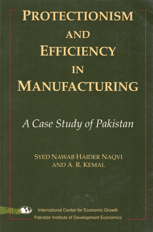 Protectionism and efficiency in manufacturing : a case study of Pakistan