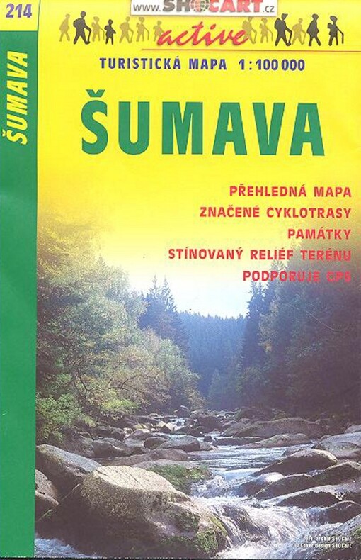 Šumava turistická mapa 1:100^000 : přehledná mapa, dálkové cyklotrasy, památky, stínovaný reliéf terénu, podporuje GPS