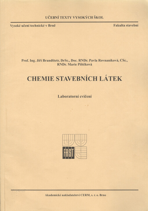 Chemie stavebních látek : laboratorní cvičení