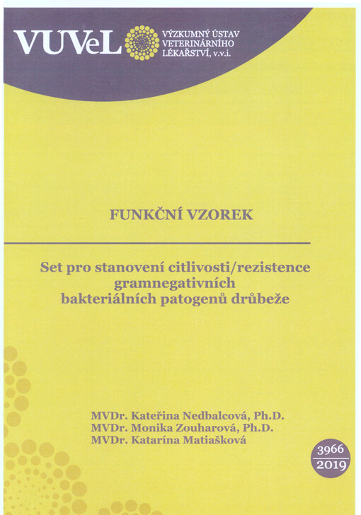 Set pro stanovení citlivosti/rezistence gramnegativních bakteriálních patogenů drůbeže
