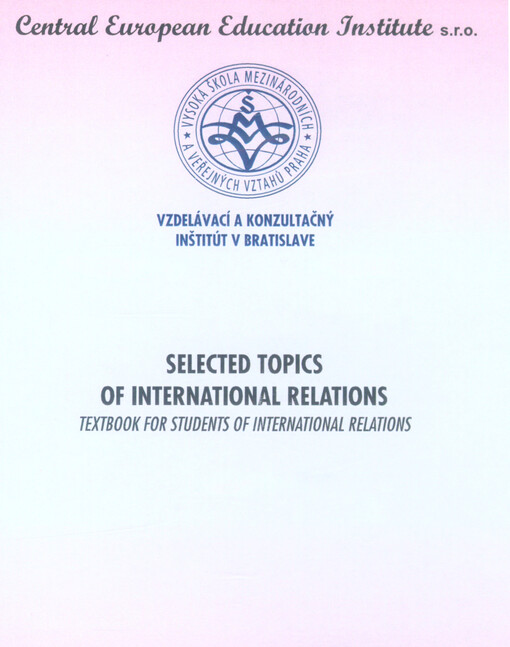 Selected topics of international relations : textbook for students of international relations