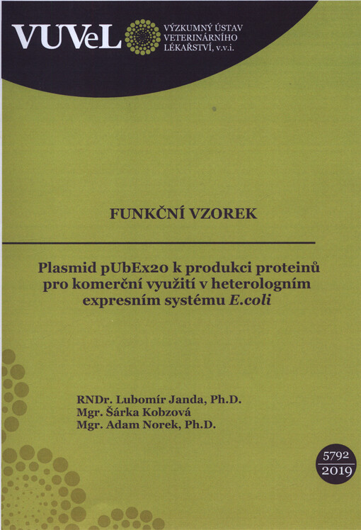 Plasmid pUbEx20 k produkci proteinů pro komerční využití v heterologním expresním systému E. coli
