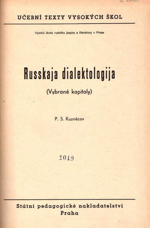 Russkaja dialektologija : (vybrané kapitoly)