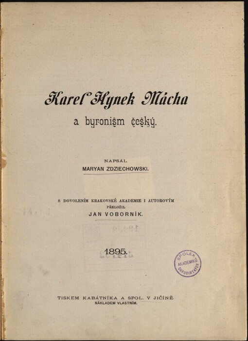Karel Hynek Mácha a byronism český