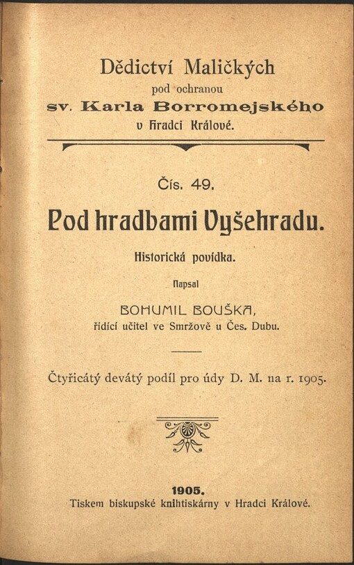 Pod hradbami Vyšehradu: historická povídka