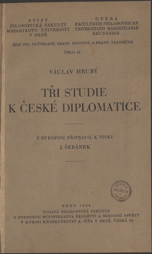Tři studie k české diplomatice