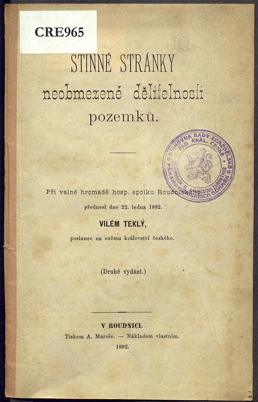 Stinné stránky neobmezené dělitelnosti pozemků