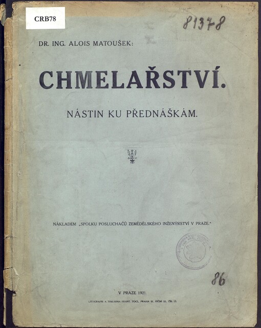 Chmelařství: nástin ku přednáškám