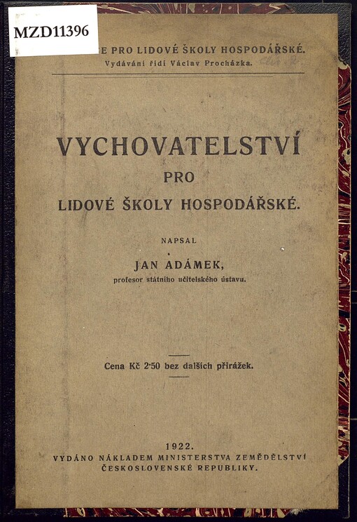Vychovatelství pro lidové školy hospodářské