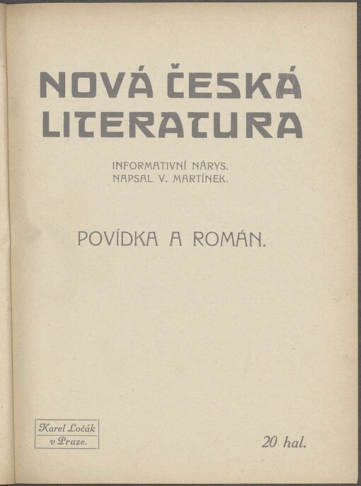 Nová česká literatura: Informativní nárys