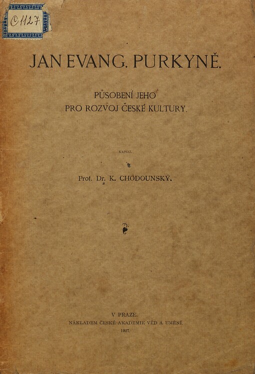 Jan Evang. Purkyně: působení jeho pro rozvoj české kultury