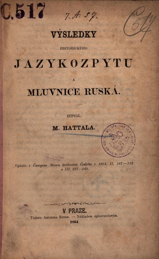 Výsledky historického jazykozpytu a mluvnice ruská