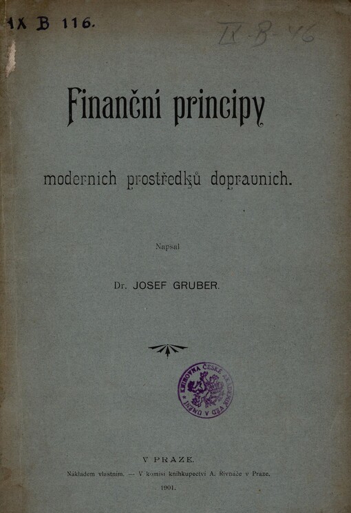 Finanční principy moderních prostředků dopravních