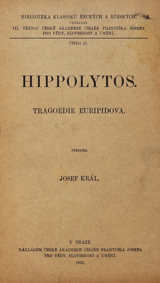 Hippolytos: tragoedie Euripidova