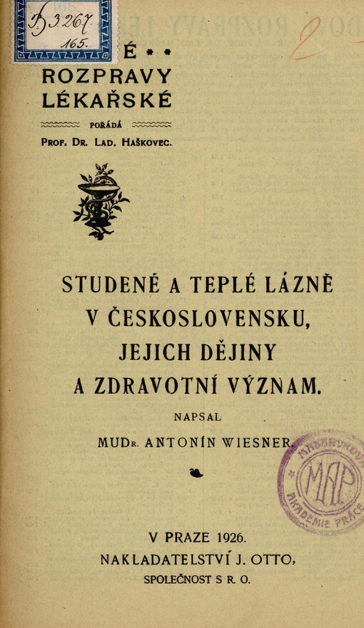 Studené a teplé lázně v Československu, jejich dějiny a zdravotní význam