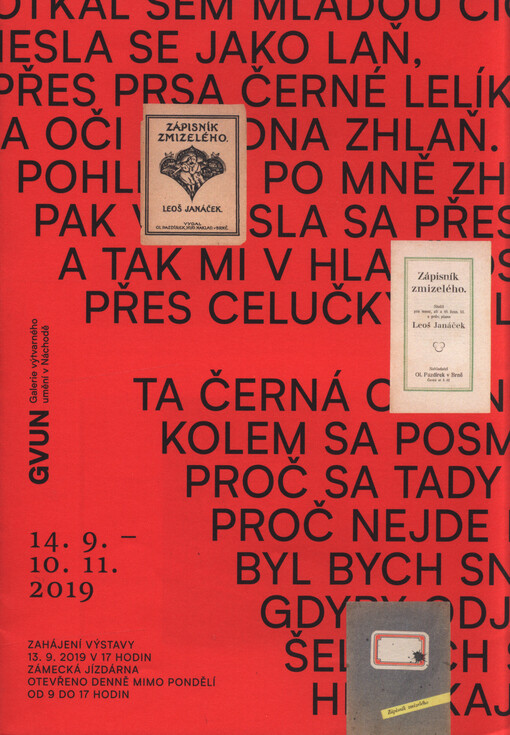 Zápisník zmizelého : Galerie výtvarného umění v Náchodě 14.9.-10.11.2019