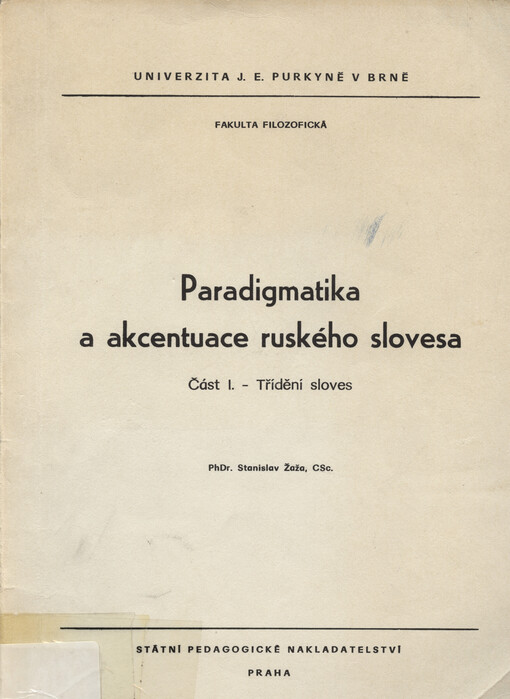 Paradigmatika a akcentuace ruského slovesa