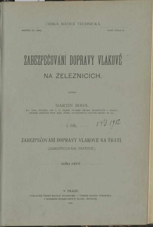 Zabezpečování dopravy vlakové na železnicích