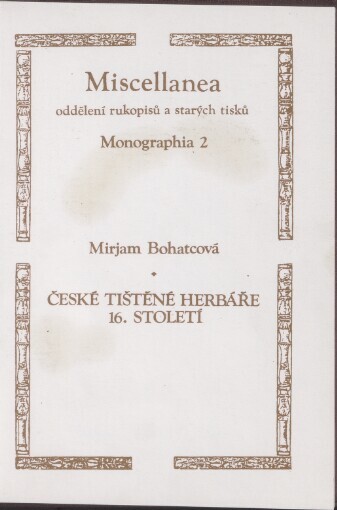 České tištěné herbáře 16. století