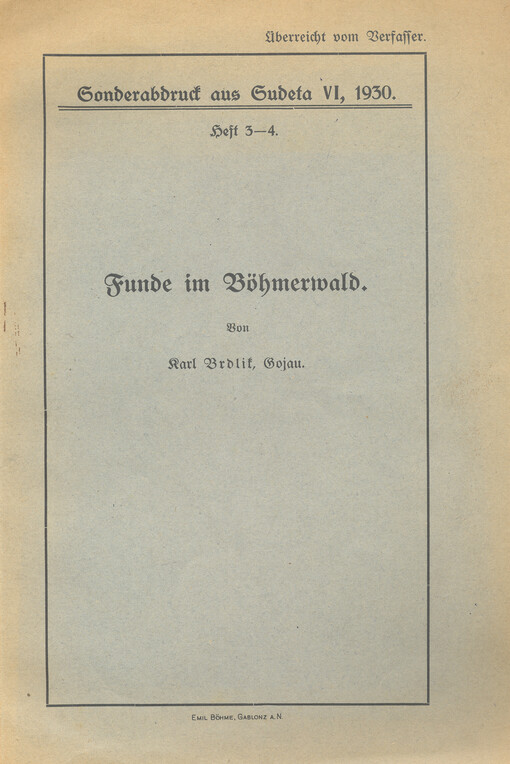 Funde im Böhmerwald