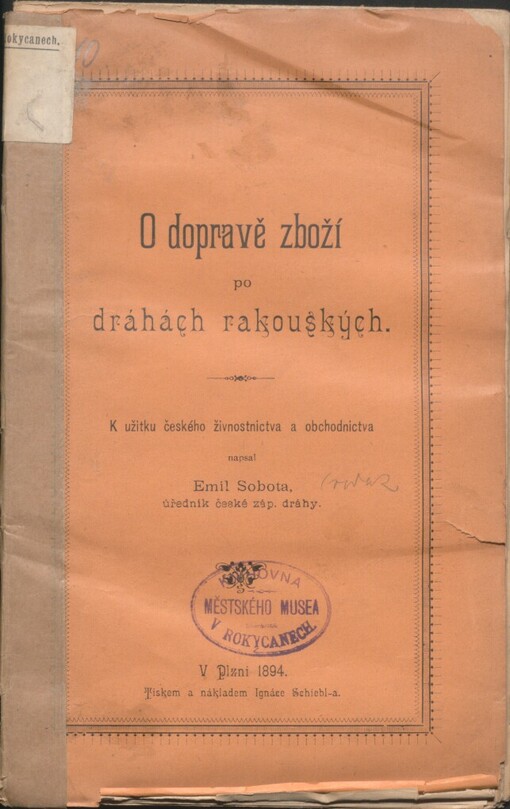 O dopravě zboží po dráhách rakouských