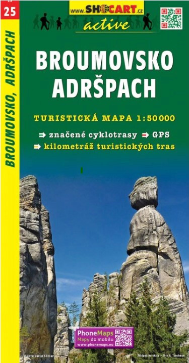 Broumovsko, Adršpach : turistická mapa 1:50 000 + cyklotrasy