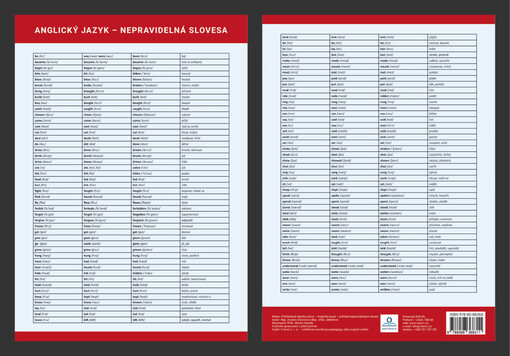 Anglický jazyk - nepravidelná slovesa