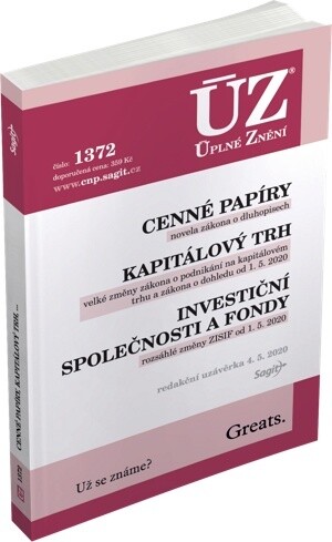 Cenné papíry : novela zákona o dluhopisech ; Kapitálový trh : velké změny zákona o podnikání na kapitálovém trhu a zákona o dohledu od 1.5.2020 ; Investiční společnosti a fondy : rozsáhlé změny ZISIF od 1.5.2020 : redakční uzávěrka 4.5.2020