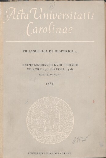 Městské knihy v Čechách a na Moravě 1310-1526: katalog