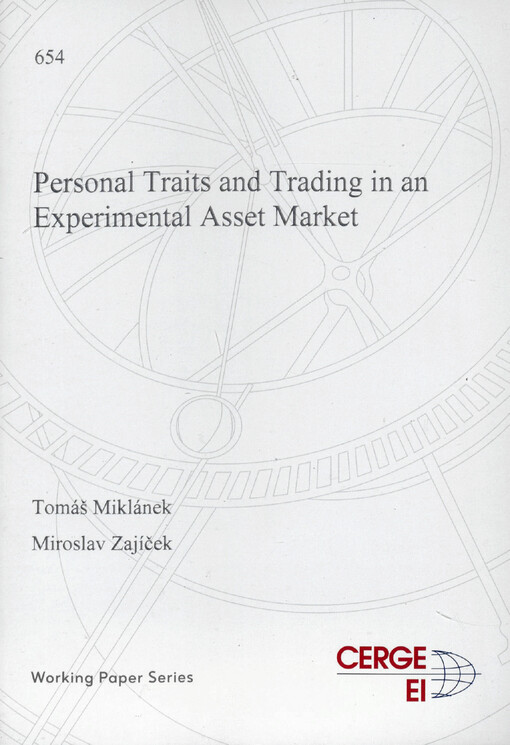 Personal traits and trading in an experimental asset market